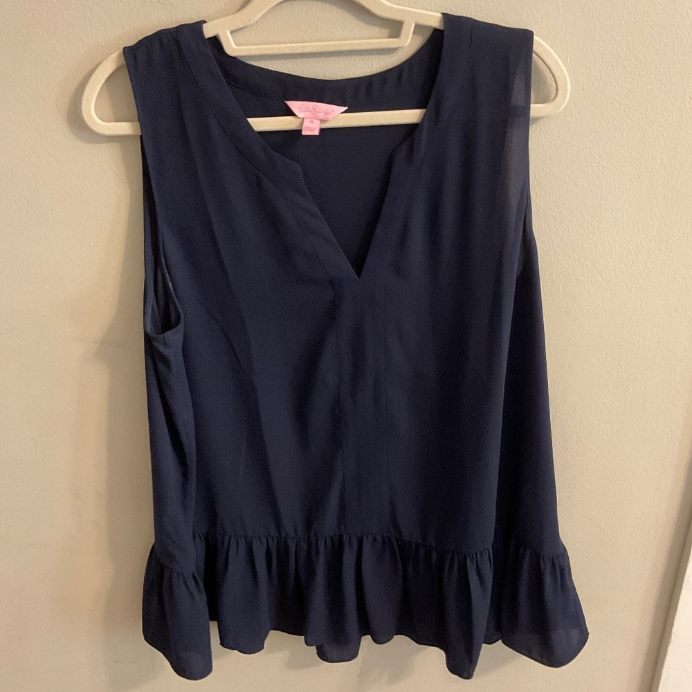 Lilly Pulitzer Blue Silk Tank